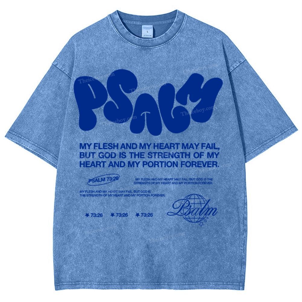 Psalm 73:26 Snowflake Vintage Washed T-Shirt