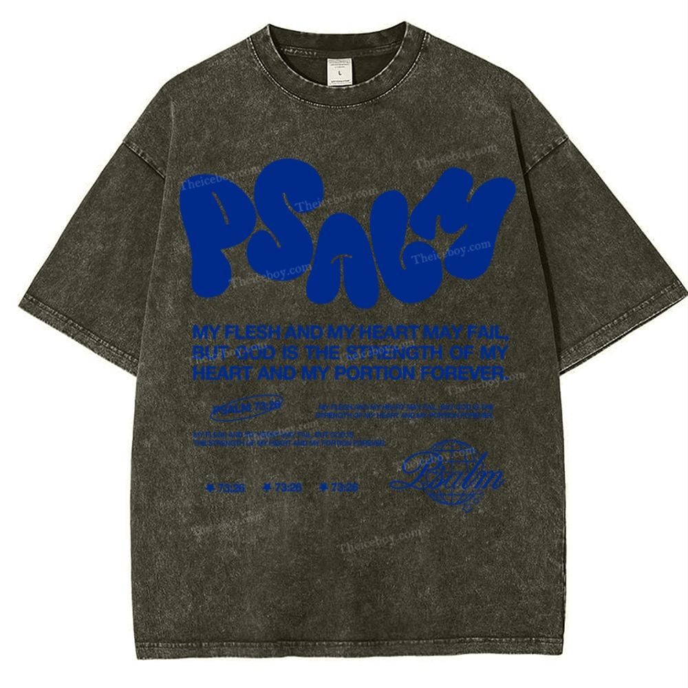 Psalm 73:26 Snowflake Vintage Washed T-Shirt