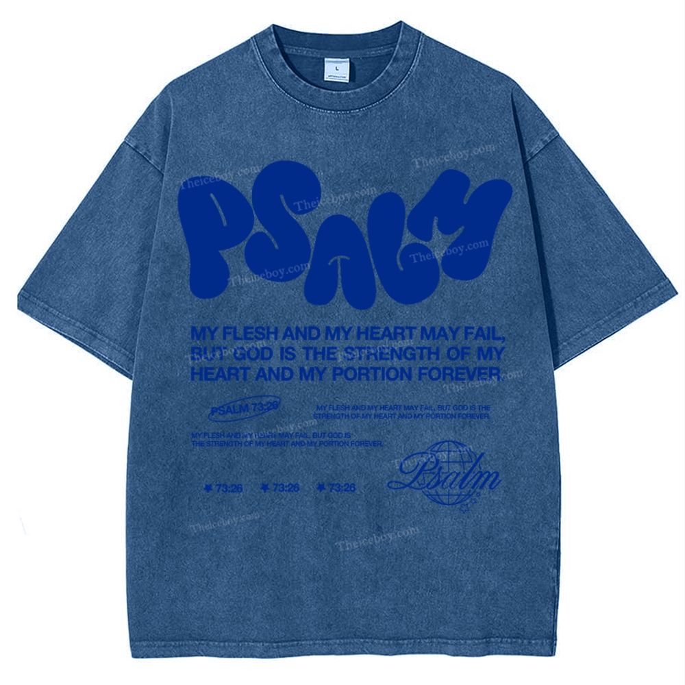 Psalm 73:26 Snowflake Vintage Washed T-Shirt