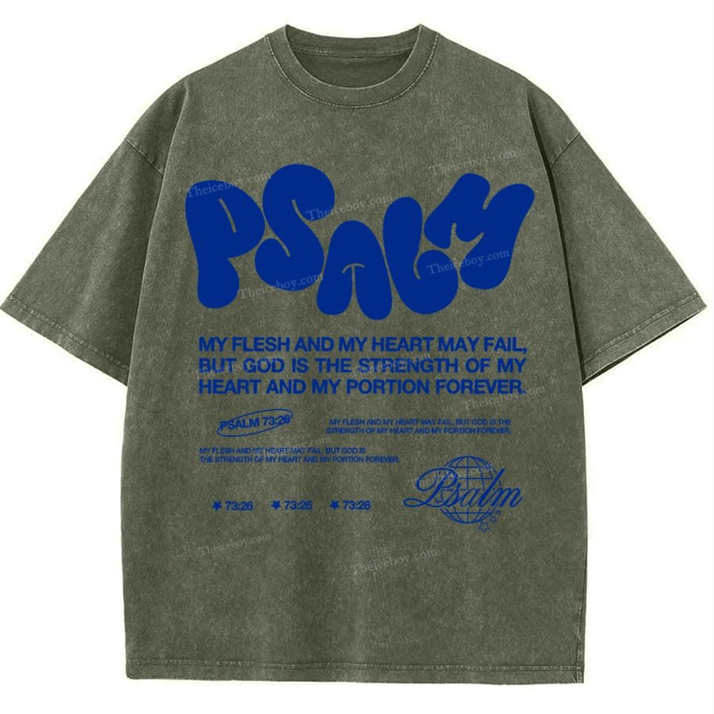Psalm 73:26 Snowflake Vintage Washed T-Shirt