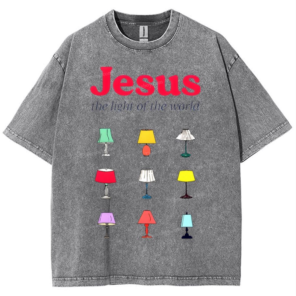 Jesus The Light Of The World Snowflake Vintage Washed T-Shirt