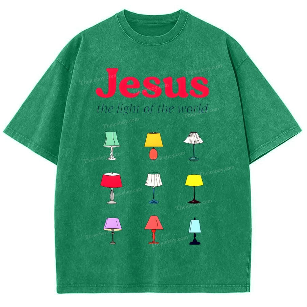 Jesus The Light Of The World Snowflake Vintage Washed T-Shirt