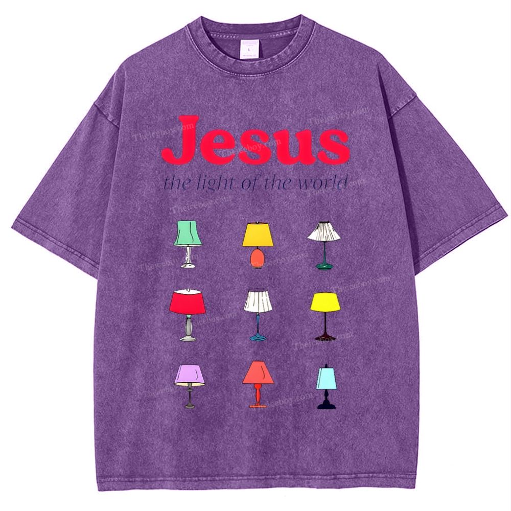Jesus The Light Of The World Snowflake Vintage Washed T-Shirt