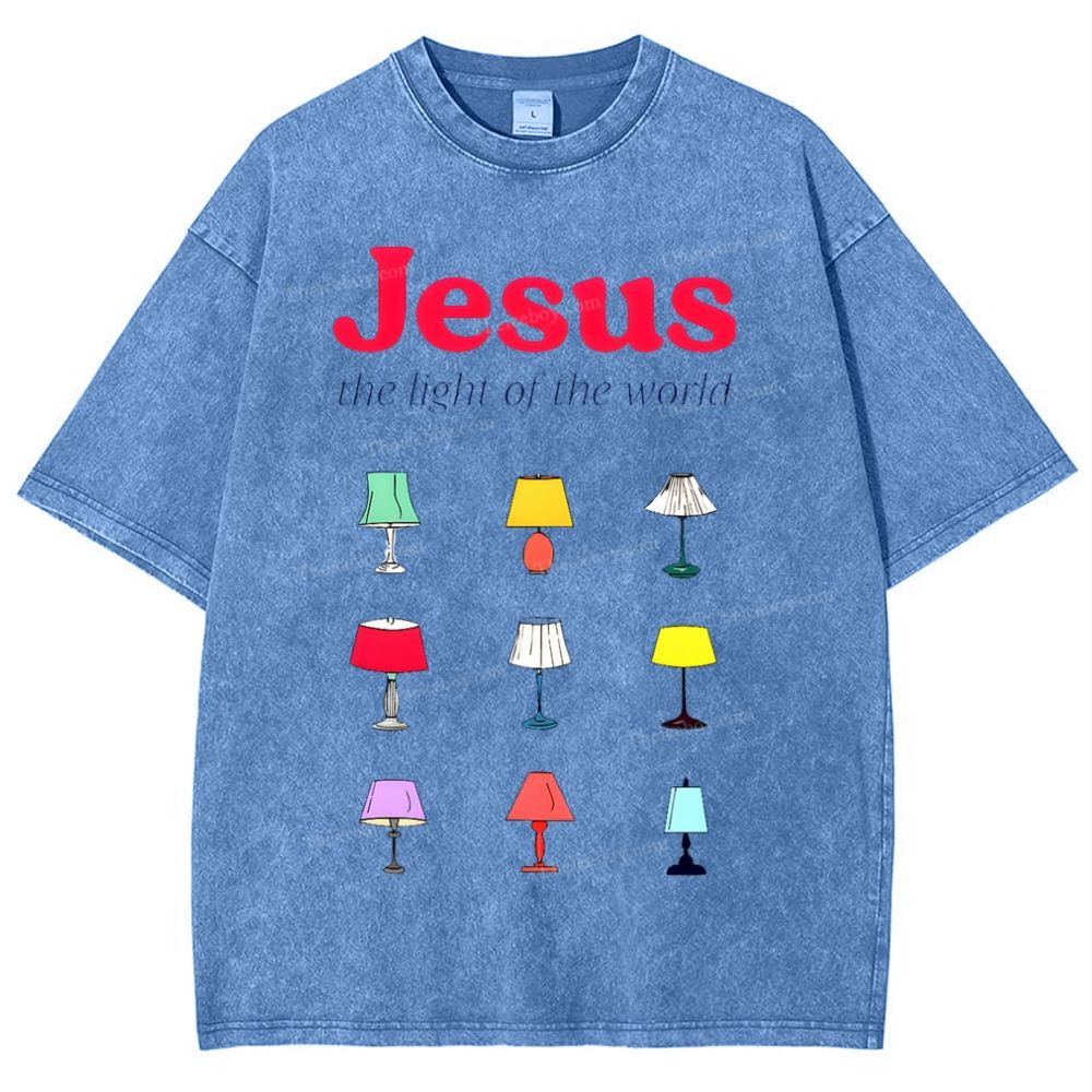 Jesus The Light Of The World Snowflake Vintage Washed T-Shirt