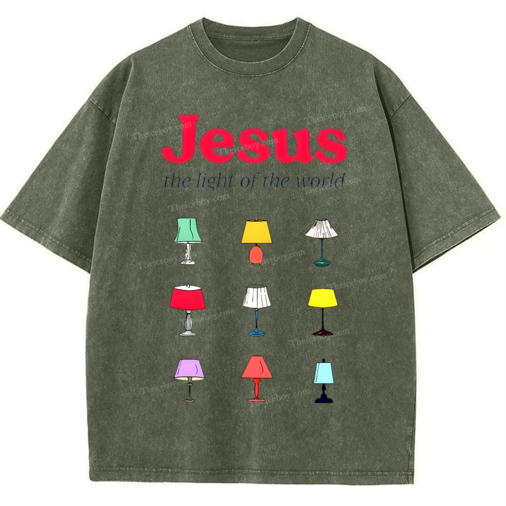 Jesus The Light Of The World Snowflake Vintage Washed T-Shirt