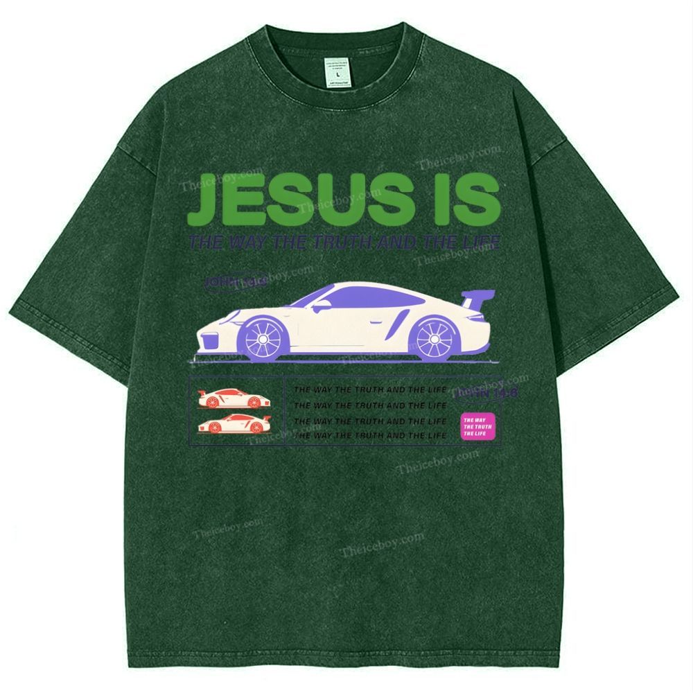Jesus Is The Way The Truth And The Life Snowflake Vintage Washed T-Shirt