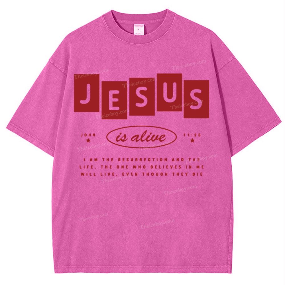 Jesus Is Alive Snowflake Vintage Washed T-Shirt