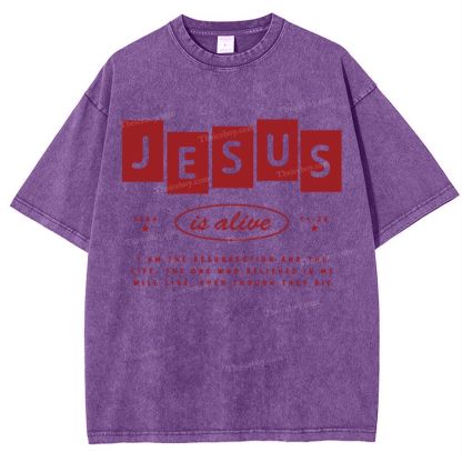 Jesus Is Alive Snowflake Vintage Washed T-Shirt