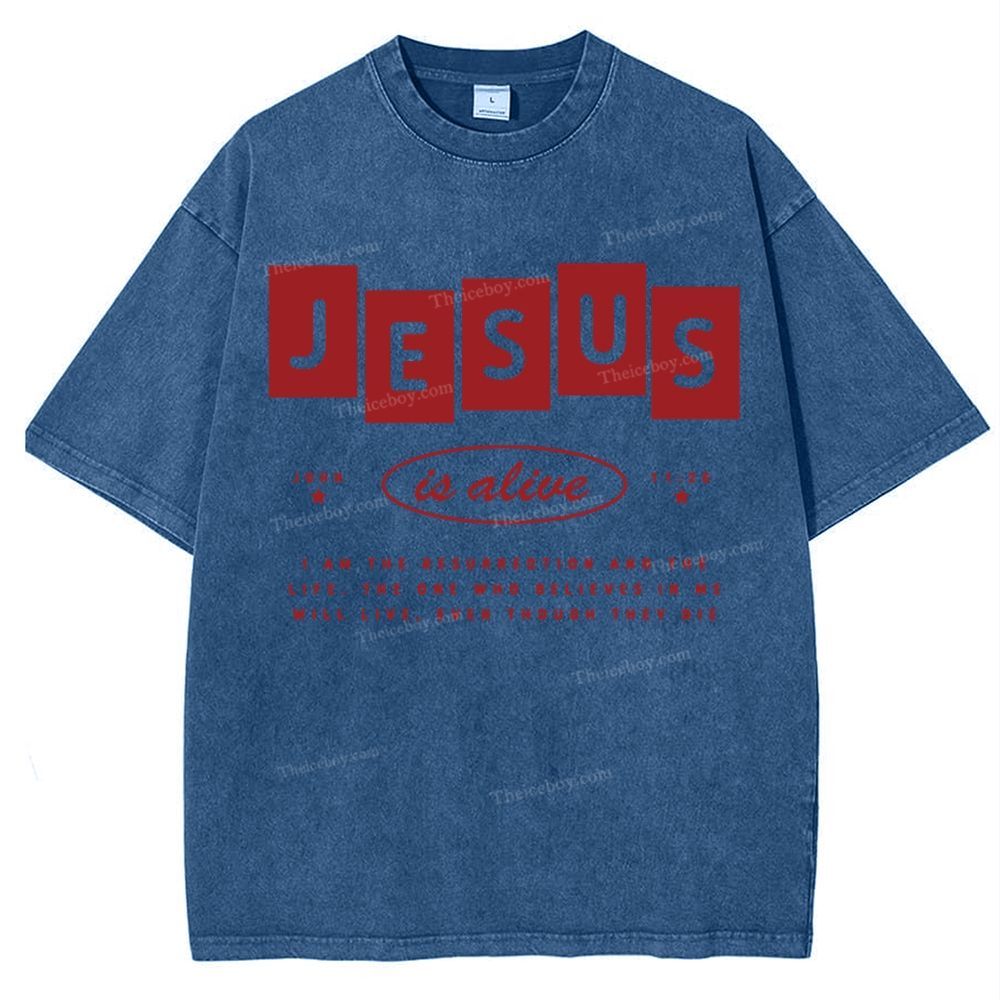 Jesus Is Alive Snowflake Vintage Washed T-Shirt