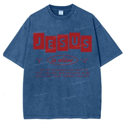 Jesus Is Alive Snowflake Vintage Washed T-Shirt