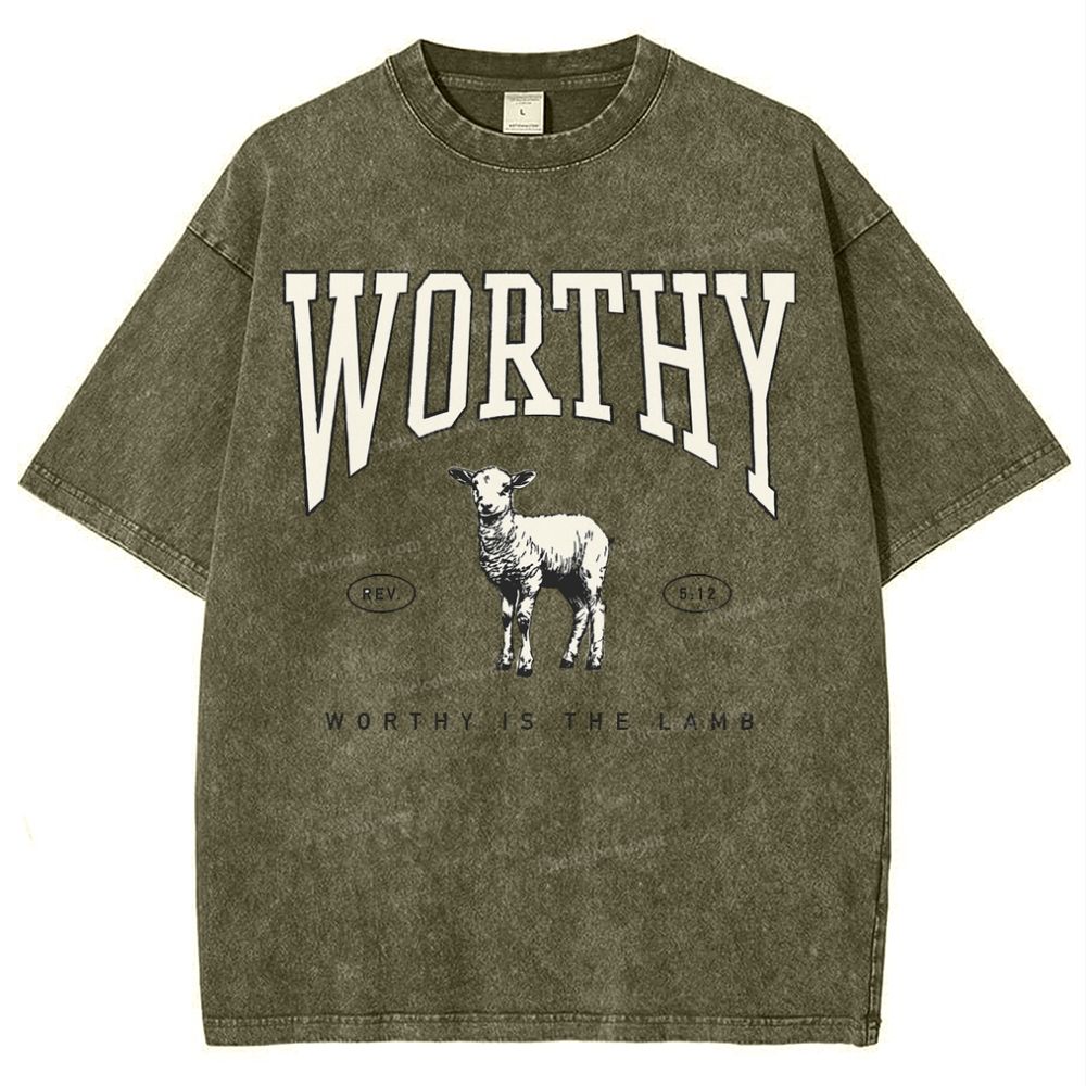 Worthy Is The Lamb Snowflake Vintage Washed T-Shirt