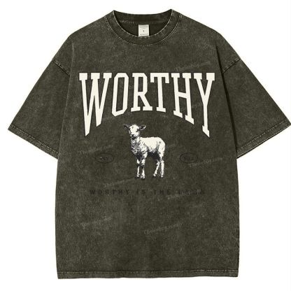 Worthy Is The Lamb Snowflake Vintage Washed T-Shirt