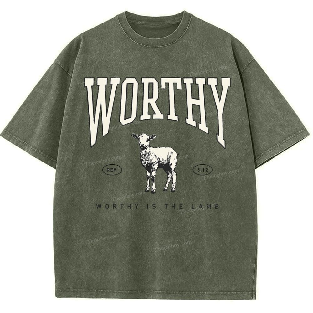 Worthy Is The Lamb Snowflake Vintage Washed T-Shirt