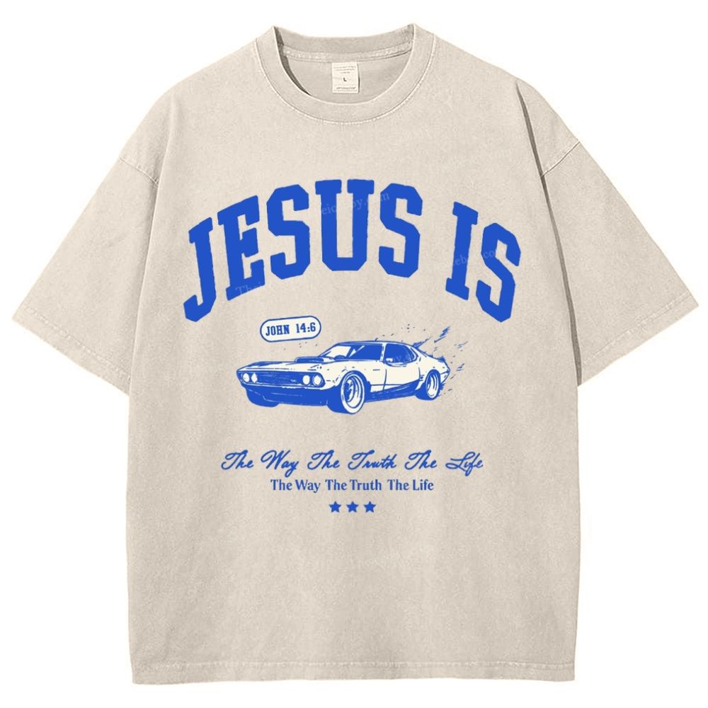 Jesus Is Way Snowflake Vintage Washed T-Shirt