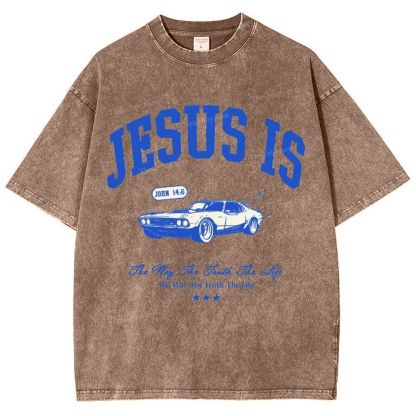 Jesus Is Way Snowflake Vintage Washed T-Shirt