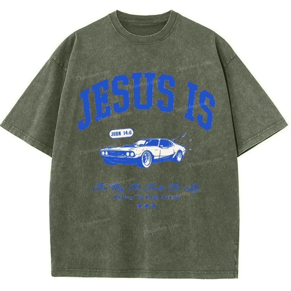 Jesus Is Way Snowflake Vintage Washed T-Shirt