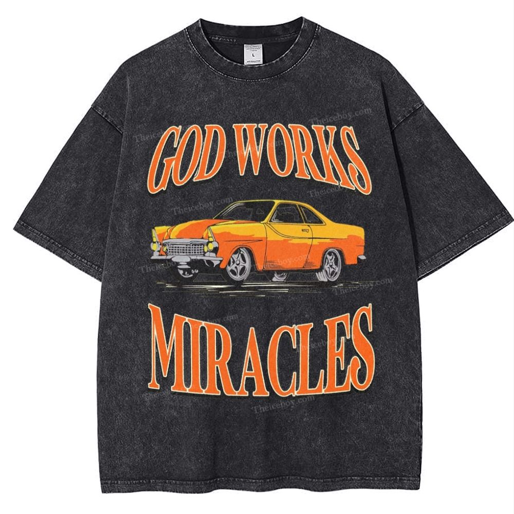 God Works Miracles Snowflake Vintage Washed T-Shirt