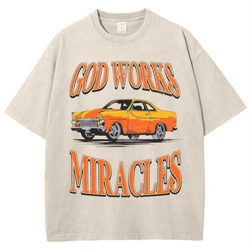 God Works Miracles Snowflake Vintage Washed T-Shirt