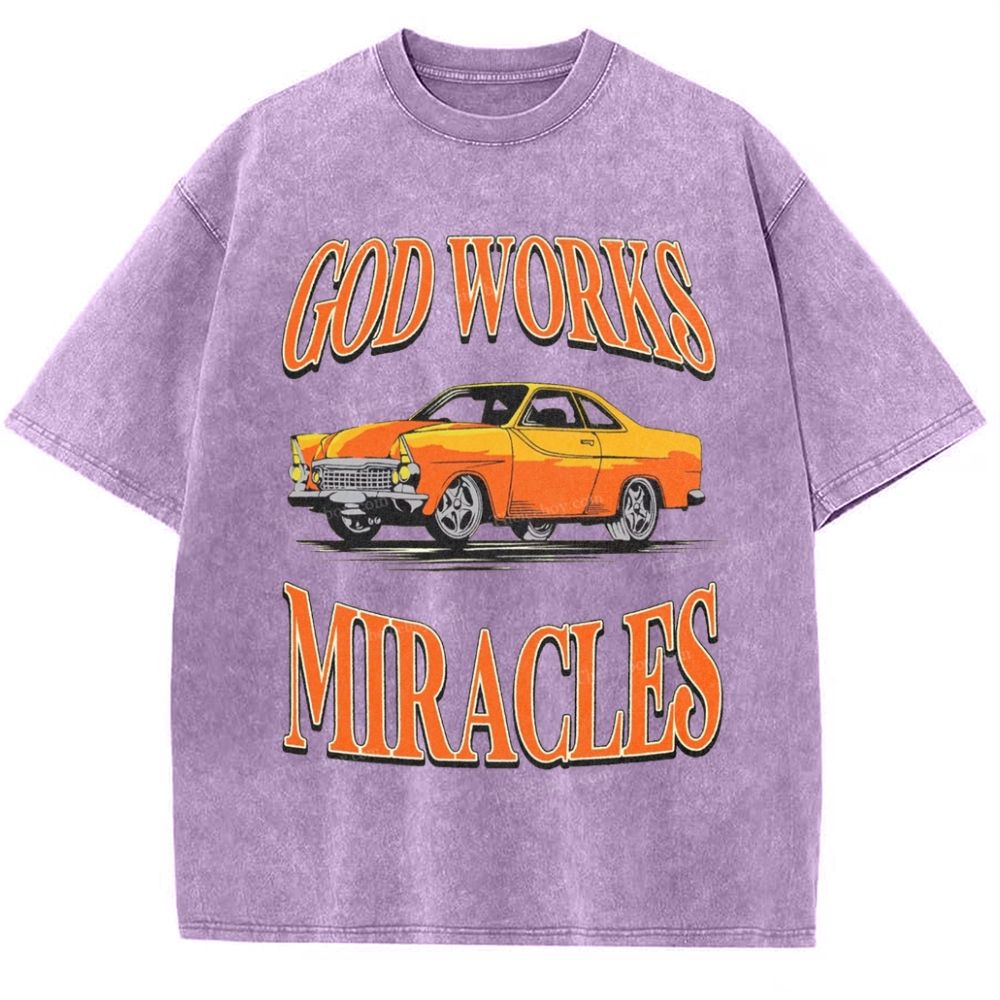 God Works Miracles Snowflake Vintage Washed T-Shirt