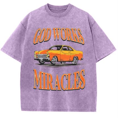 God Works Miracles Snowflake Vintage Washed T-Shirt