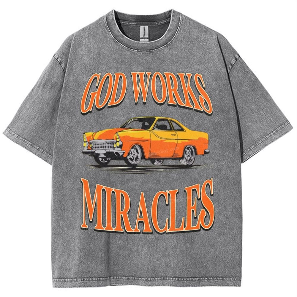 God Works Miracles Snowflake Vintage Washed T-Shirt