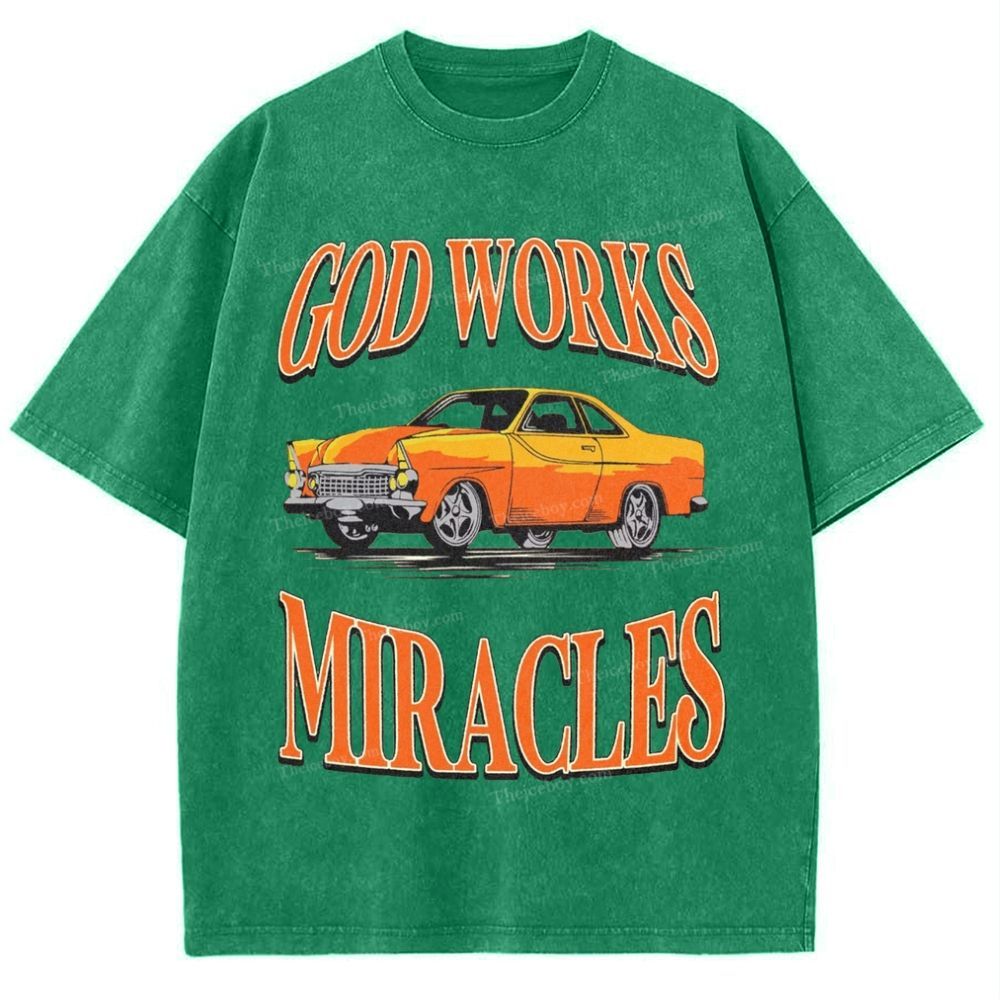 God Works Miracles Snowflake Vintage Washed T-Shirt