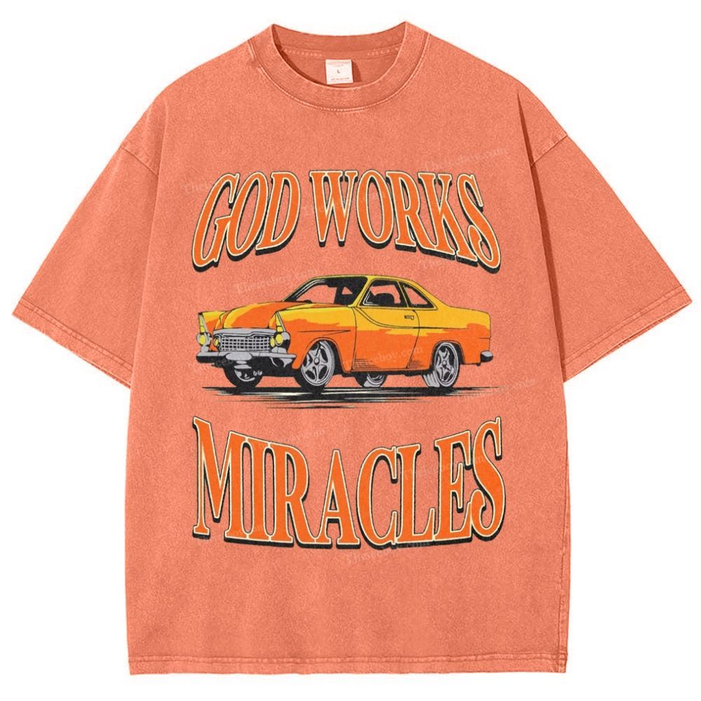 God Works Miracles Snowflake Vintage Washed T-Shirt
