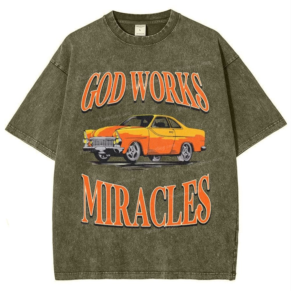 God Works Miracles Snowflake Vintage Washed T-Shirt