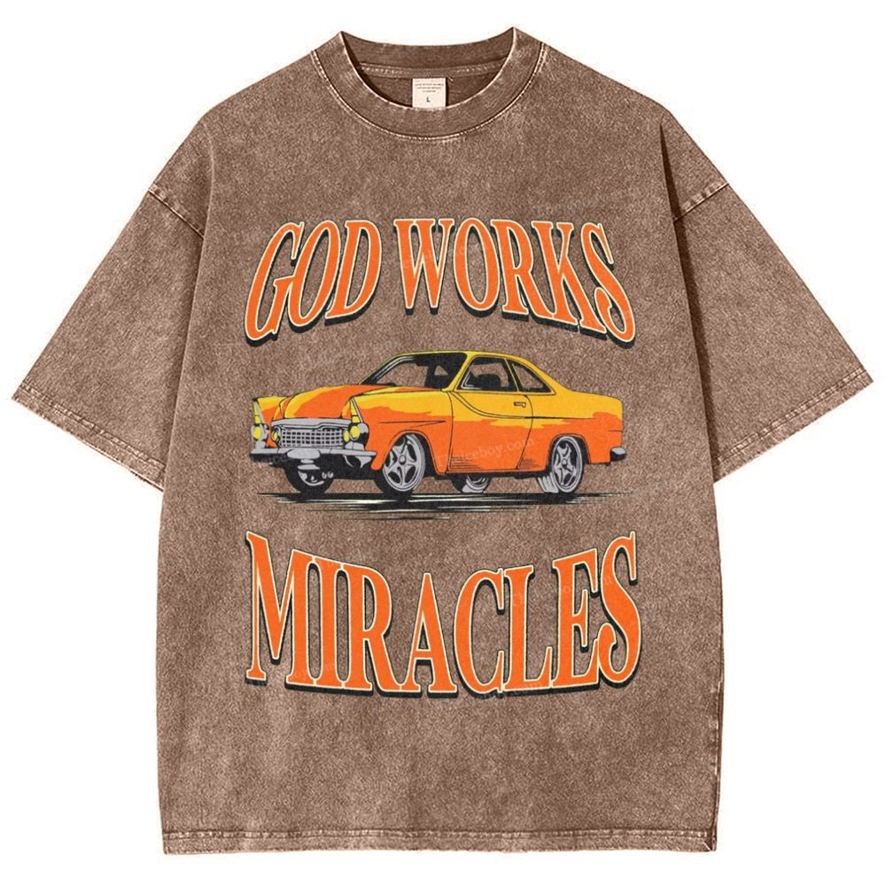 God Works Miracles Snowflake Vintage Washed T-Shirt