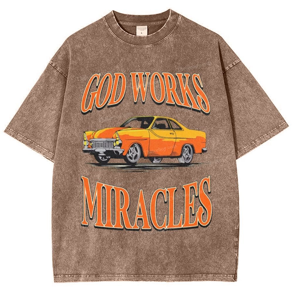 God Works Miracles Snowflake Vintage Washed T-Shirt