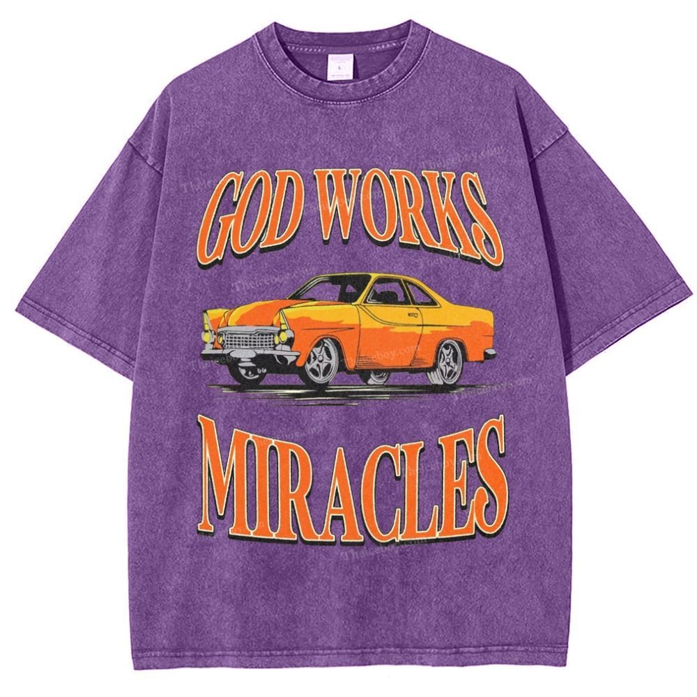 God Works Miracles Snowflake Vintage Washed T-Shirt