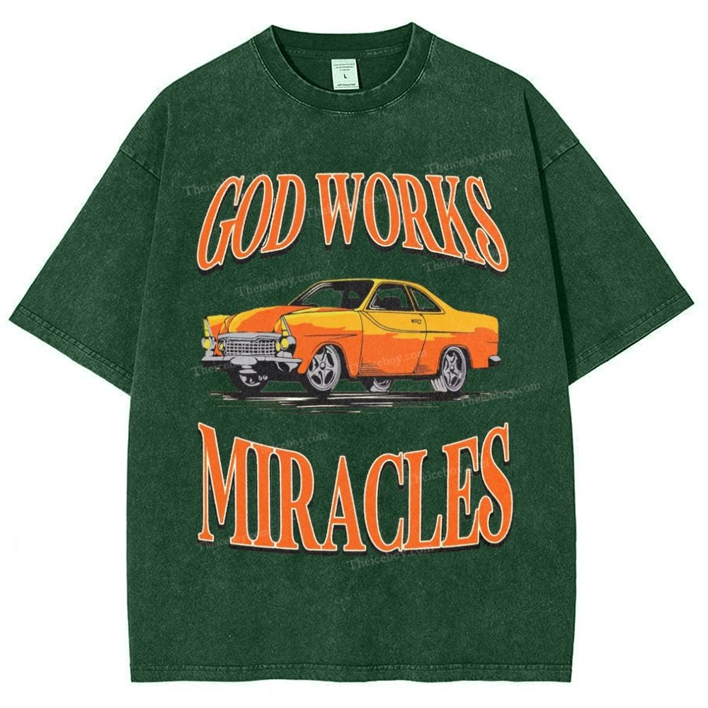 God Works Miracles Snowflake Vintage Washed T-Shirt