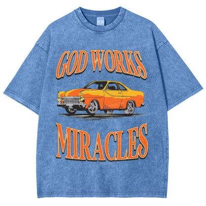God Works Miracles Snowflake Vintage Washed T-Shirt