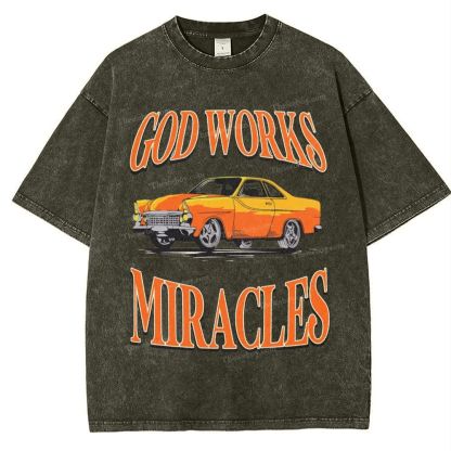 God Works Miracles Snowflake Vintage Washed T-Shirt