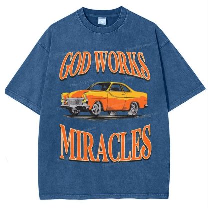 God Works Miracles Snowflake Vintage Washed T-Shirt