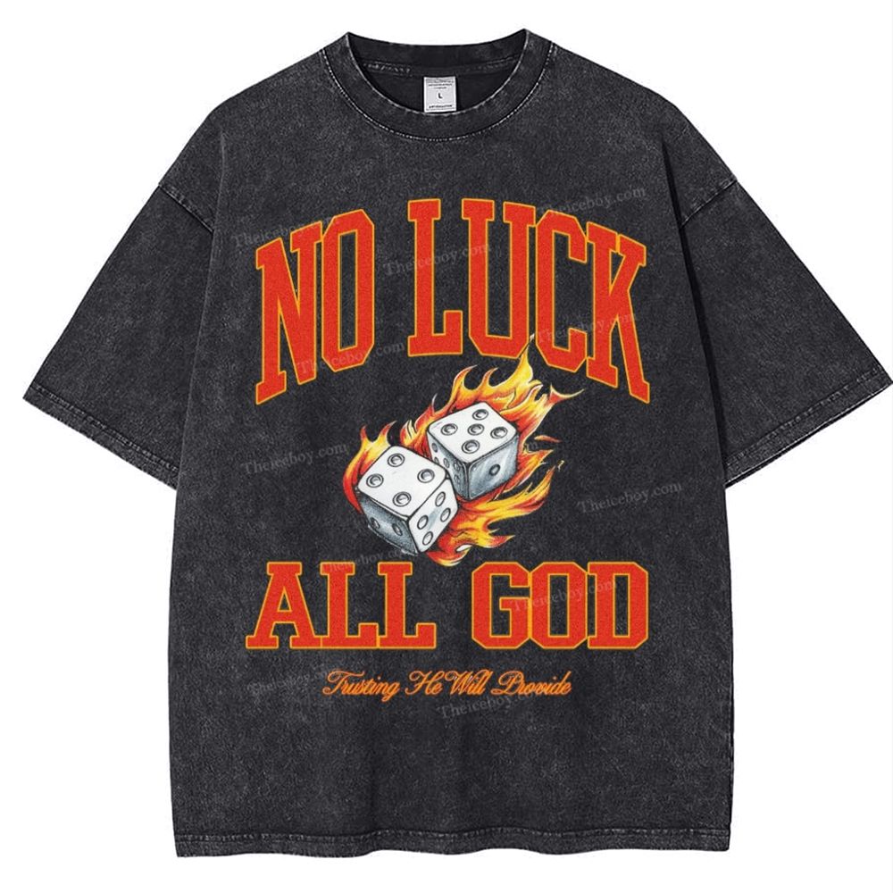 No Luck All God Snowflake Vintage Washed T-Shirt