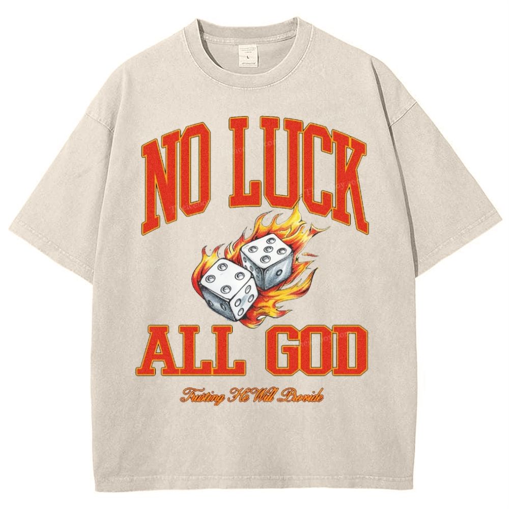No Luck All God Snowflake Vintage Washed T-Shirt