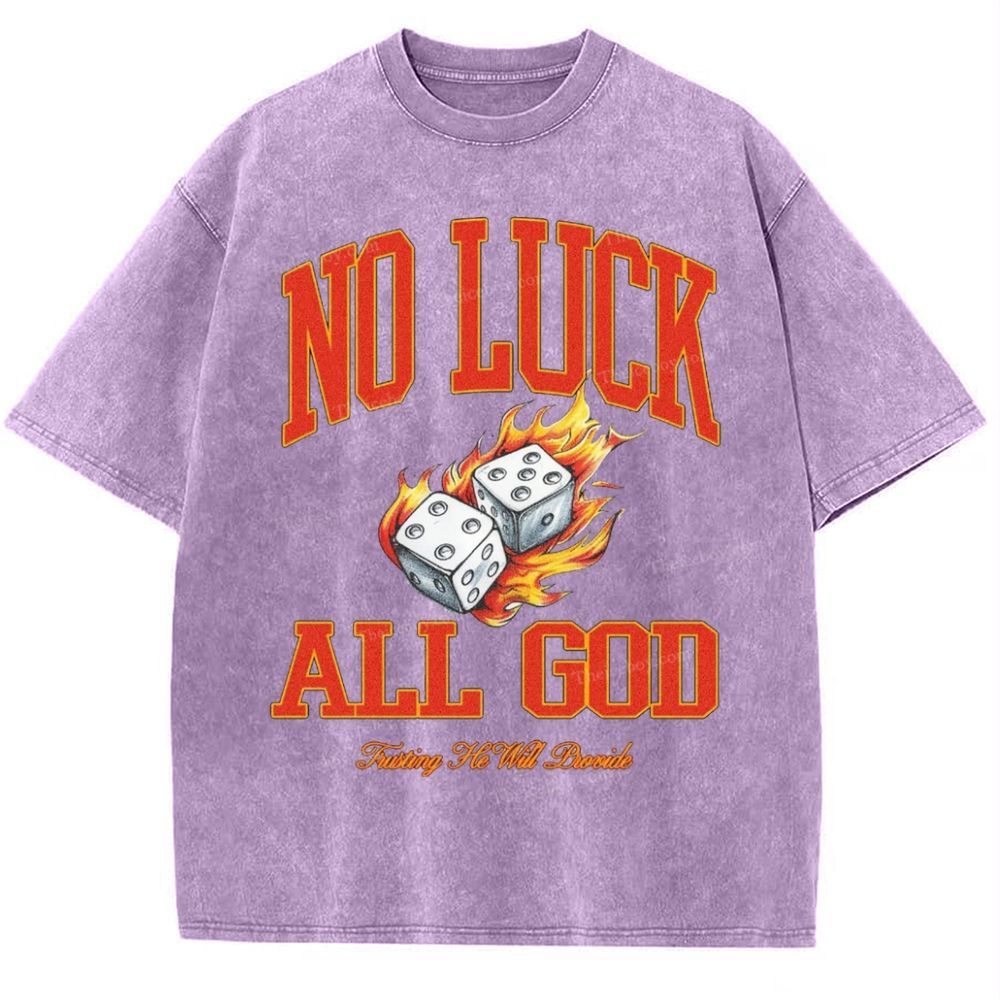 No Luck All God Snowflake Vintage Washed T-Shirt
