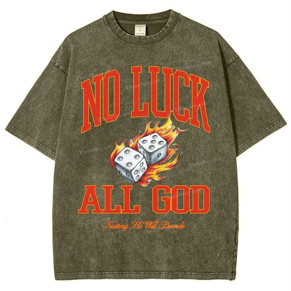 No Luck All God Snowflake Vintage Washed T-Shirt
