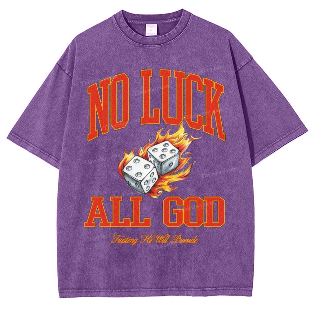 No Luck All God Snowflake Vintage Washed T-Shirt