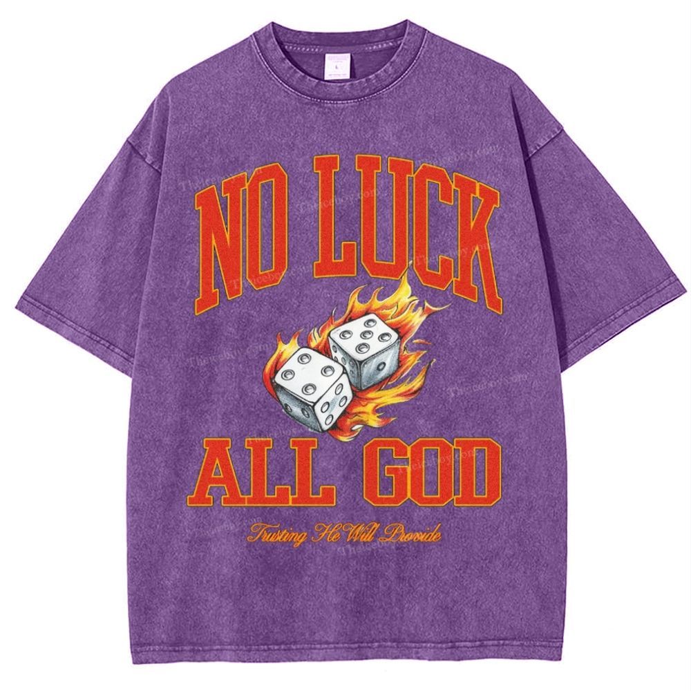 No Luck All God Snowflake Vintage Washed T-Shirt