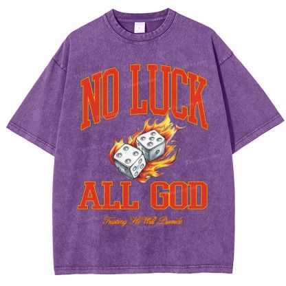 No Luck All God Snowflake Vintage Washed T-Shirt