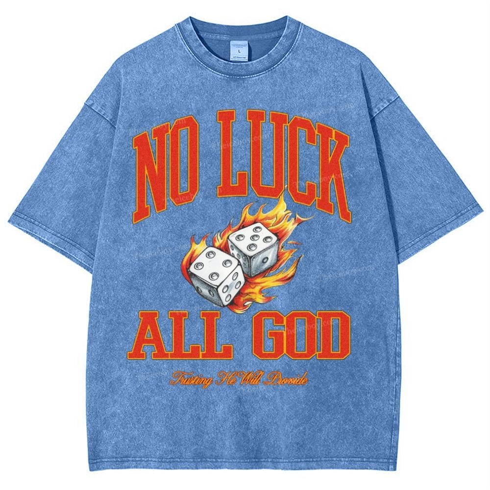 No Luck All God Snowflake Vintage Washed T-Shirt