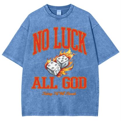 No Luck All God Snowflake Vintage Washed T-Shirt