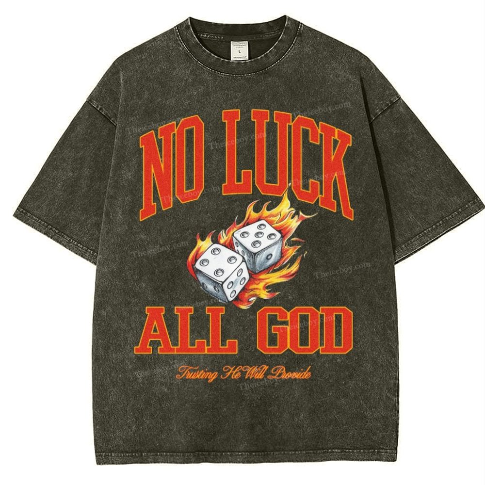 No Luck All God Snowflake Vintage Washed T-Shirt