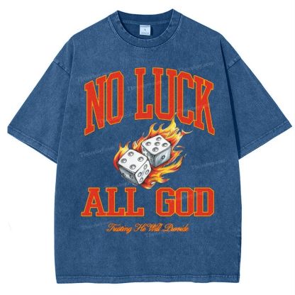 No Luck All God Snowflake Vintage Washed T-Shirt