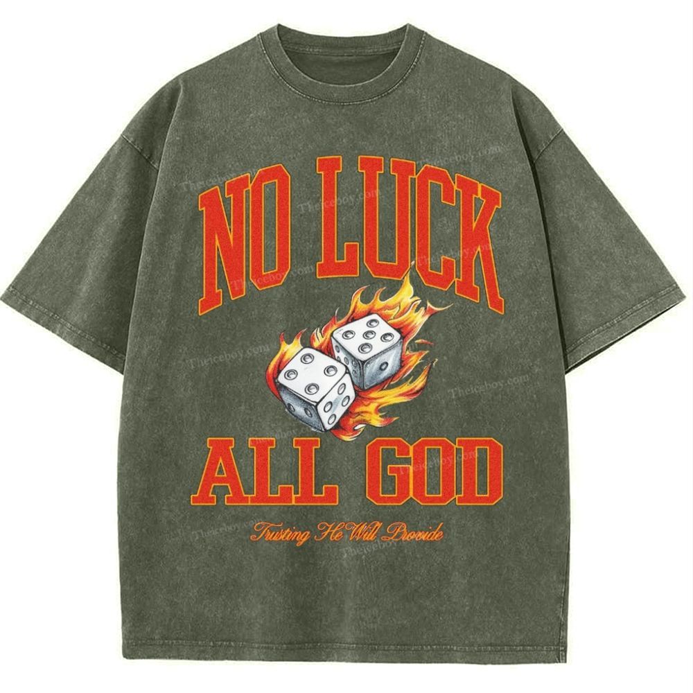 No Luck All God Snowflake Vintage Washed T-Shirt