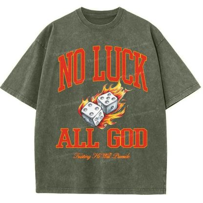 No Luck All God Snowflake Vintage Washed T-Shirt