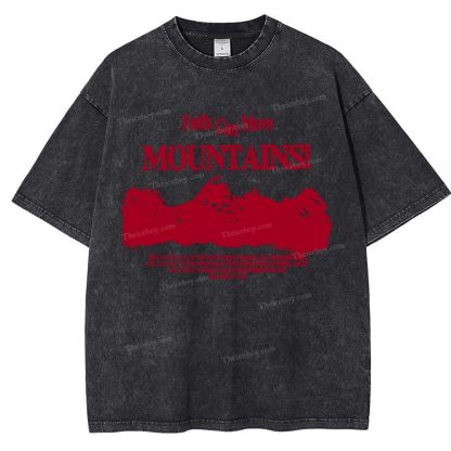 Faith Can Move Mountains Snowflake Vintage Washed T-Shirt