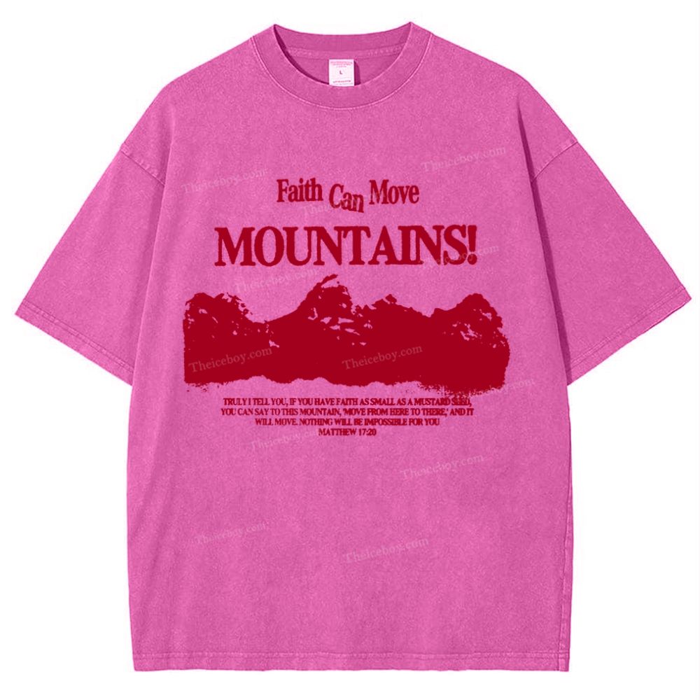 Faith Can Move Mountains Snowflake Vintage Washed T-Shirt